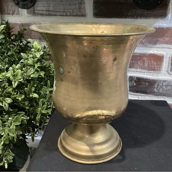 🟡 Vintage Solid Brass Caldron With Handles - Patina - Collectible - Heavy - Nice - Picture 5 of 12